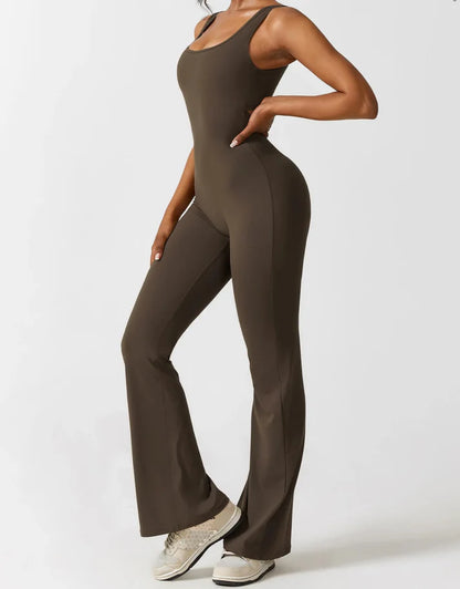 V-Back Butt Lift Flared Jumpsuit